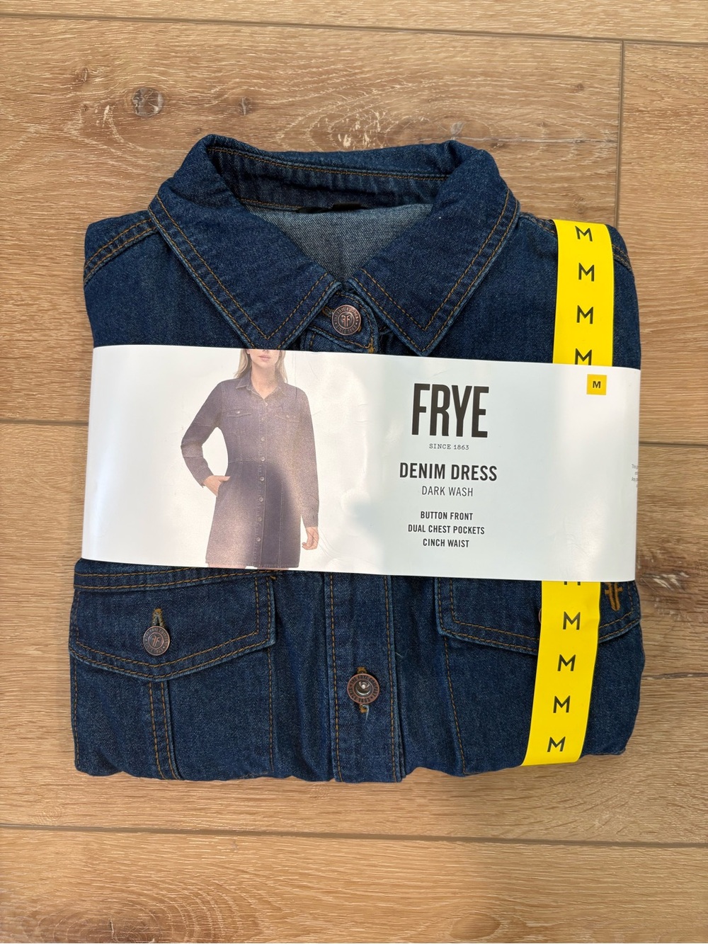 FRYE Dark Wash Denim Shirt Dress - Deep Indigo